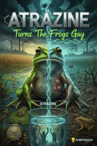 ATRAZINE: "Turns The Frogs Gay" book cover