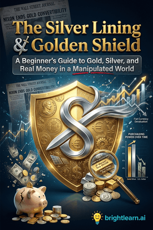The Silver Lining & Golden Shield: A Beginner's Guide to Gold, Silver, and Real Money in a Manipulated World book cover
